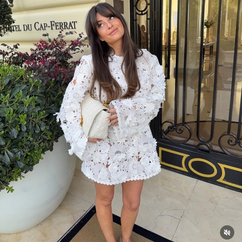 H&M EDITION NWT FLORAL-APPLIQUÉD LACE DRESS